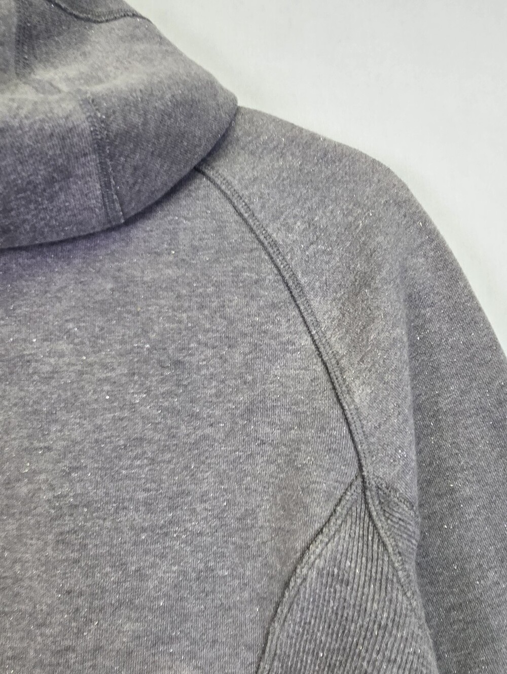 Lululemon Scuba Jacket Full Zip Hoodie Size 8 Grey Sparkle - Picture 15 of 16